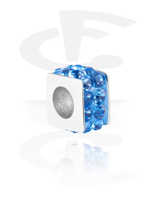 Beads, Bead für Bead-Armbänder mit Kristallsteinchen, Chirurgenstahl 316L