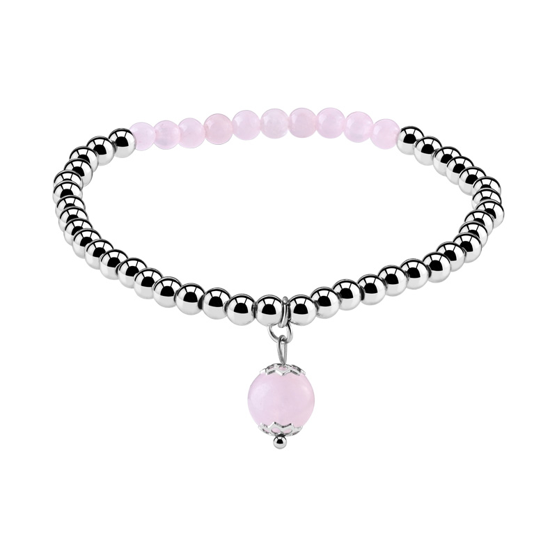 Natural Stone Bracelet Rose Quartz/Elastiek Armbanden