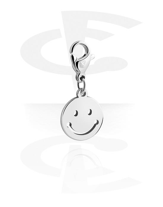 Ciondoli, Ciondolo per bracciale con design smiley, Acciaio chirurgico 316L