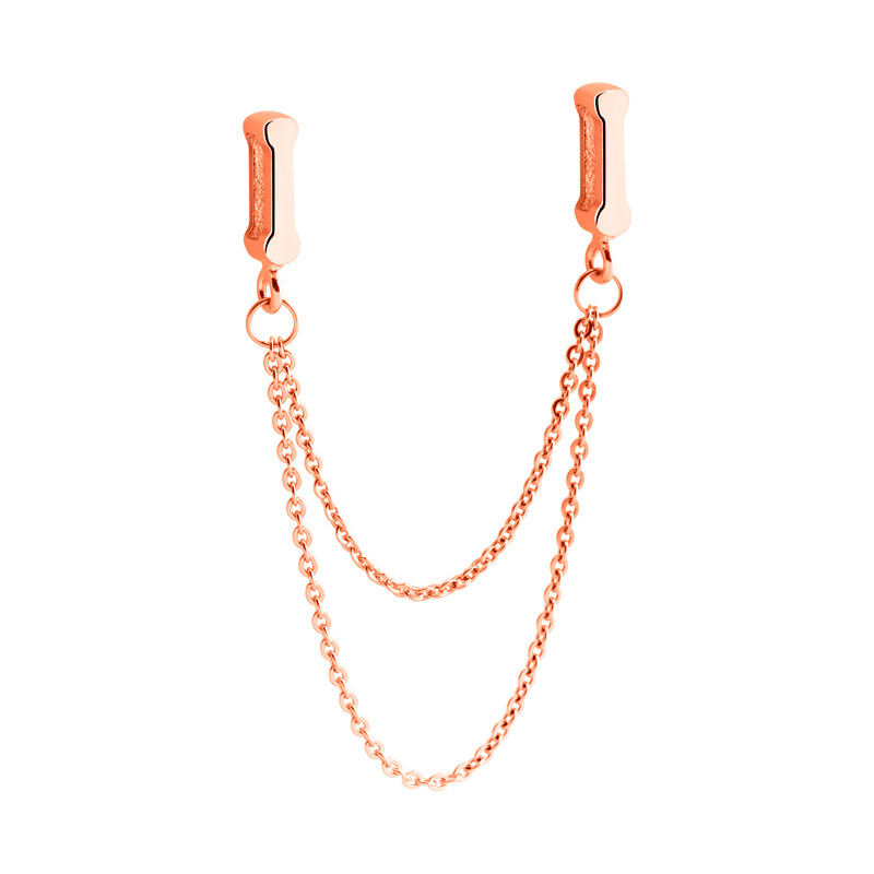 Flatbead voor flatbeadsarmbanden Met roségoud verguld chirurgisch staal Flatbeads