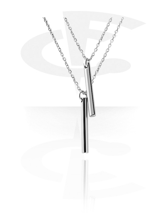 Necklaces, 2-Layered-Necklace with Pendants, Surgical Steel 316L