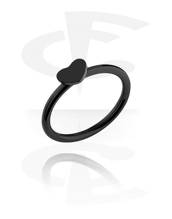 Prsteny, Midi kroužek s designem srdce, Černá chirurgická ocel 316L