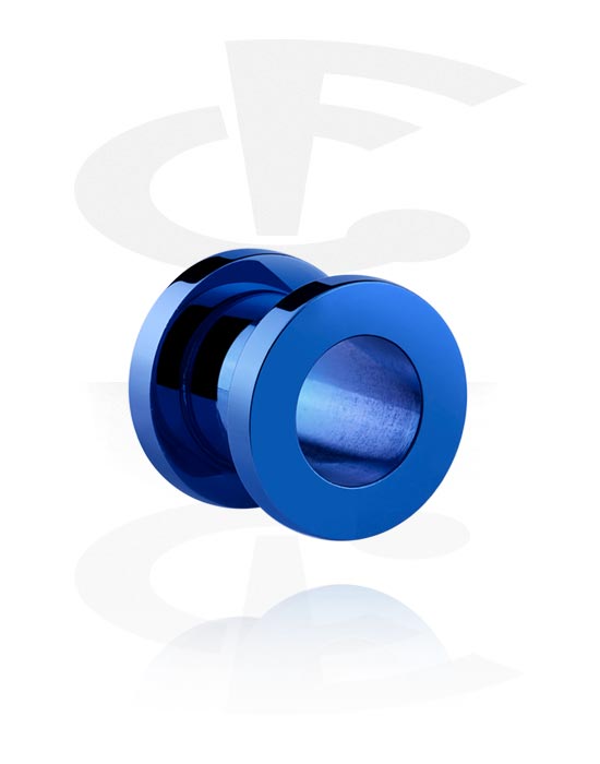 Tunnels & Plugs, Screw-on tunnel (surgical steel, various colours) with metallic look, Surgical Steel 316L