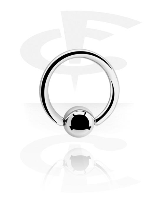 Piercing Rings, Ball closure ring (surgical steel, silver, shiny finish), Surgical Steel 316L