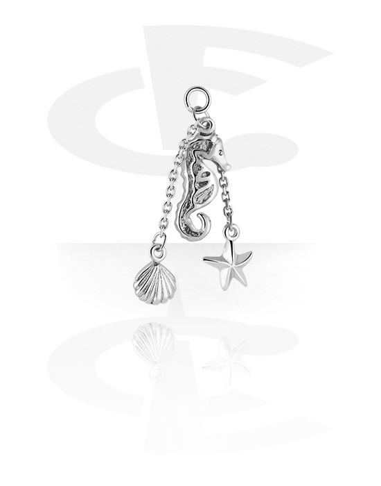 Kuličky, kolíčky a další, Přívěsek (pokovená mosaz) s designem mořský koník, Pokovená mosaz