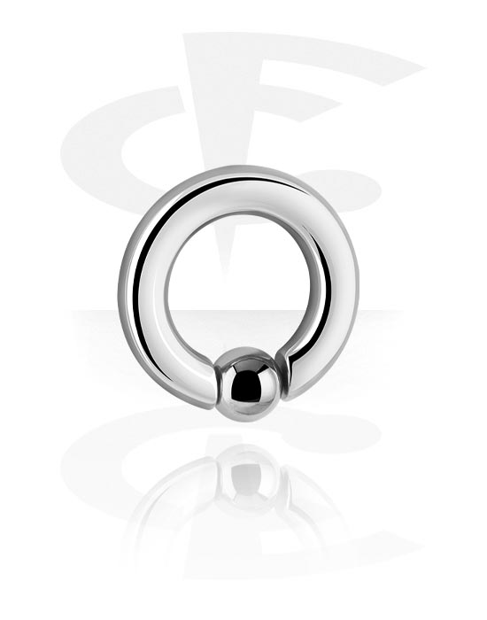 Piercing Rings, Ball closure ring (surgical steel, silver, shiny finish), Surgical Steel 316L