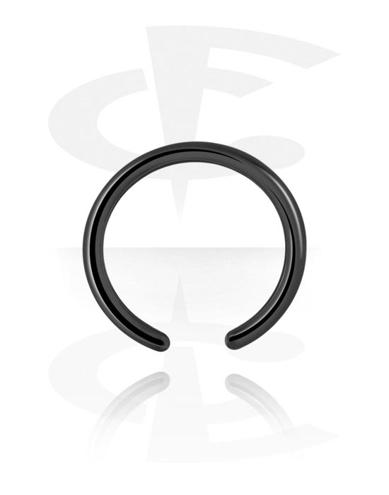 Golyók, tűk és egyebek, Ball closure ring (surgical steel, black, shiny finish), Sebészeti acél, 316L