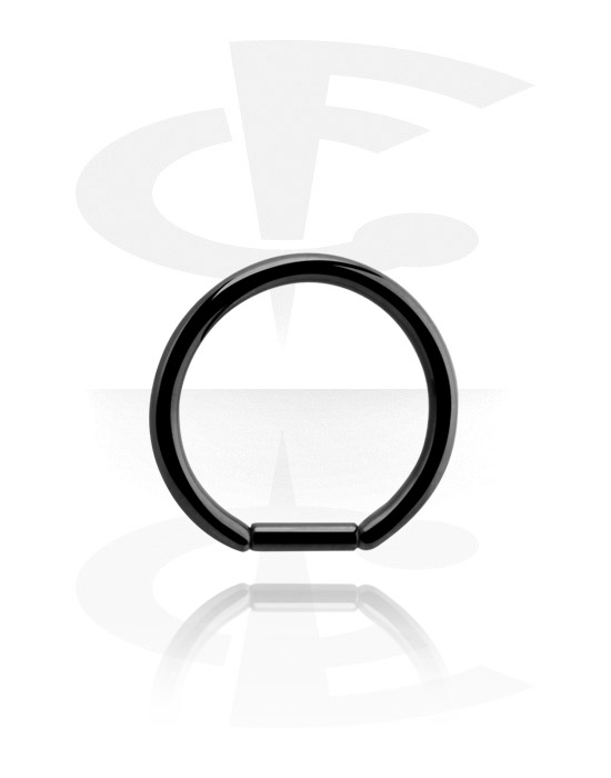 Piercingové kroužky, Kroužek s tyčkou (chirurgická ocel, černá, lesklý povrch), Černá chirurgická ocel 316L