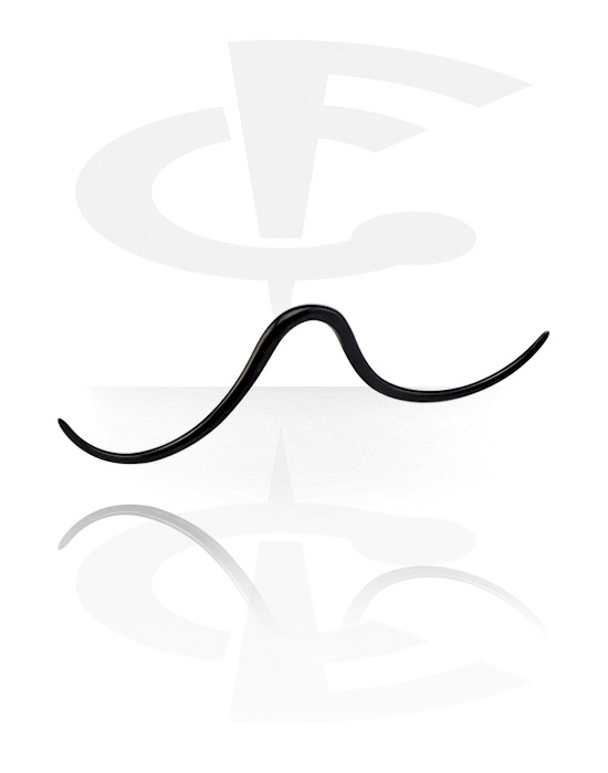 Nosovky a krúžky do nosa, Black Septum Mustaches, Surgical Steel 316L