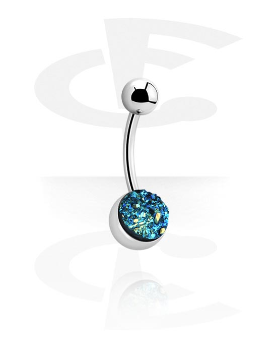 Curved Barbells, Belly button ring (surgical steel, silver, shiny finish), Surgical Steel 316L