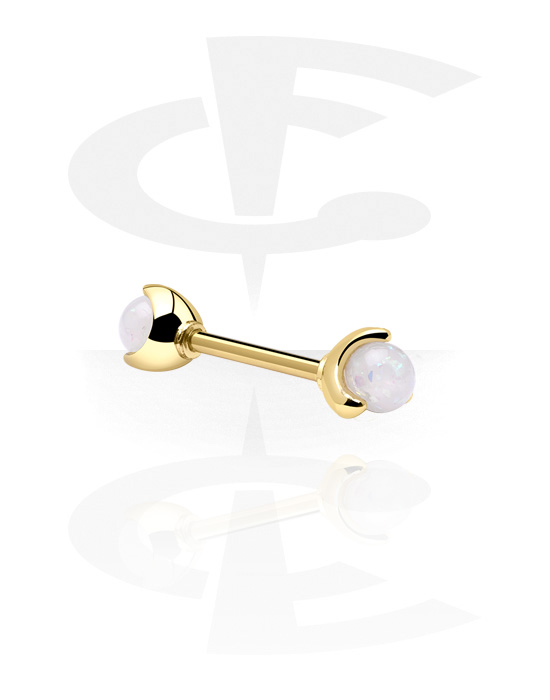 Piercing al capezzolo, Barbell per capezzolo, Acciaio chirurgico 316L con placcatura in oro