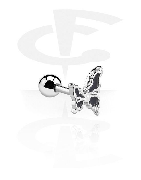 Helix & Tragus, Piercing tragus con design farfalla, Acciaio chirurgico 316L ,  Ottone placcato