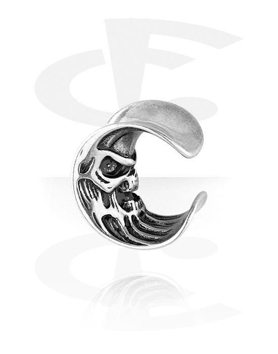 Tunnels & Plugs, Half tunnel (surgical steel, silver, shiny finish), Surgical Steel 316L