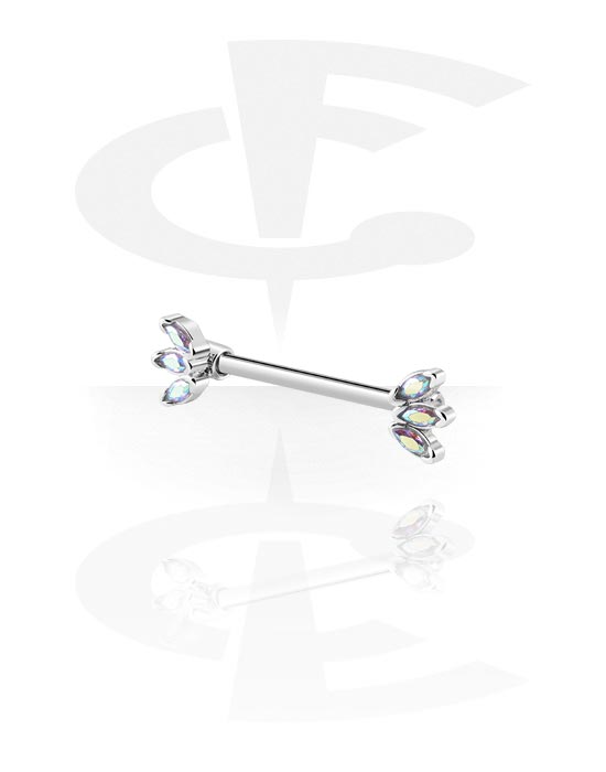 Nipple Piercings, Nipple Barbell, Surgical Steel 316L, Plated Brass