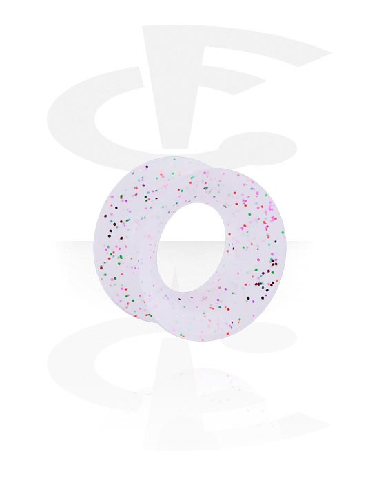 Tunnels & Plugs, Double flared tunnel (silicone, various colours) with glitter, Silicone