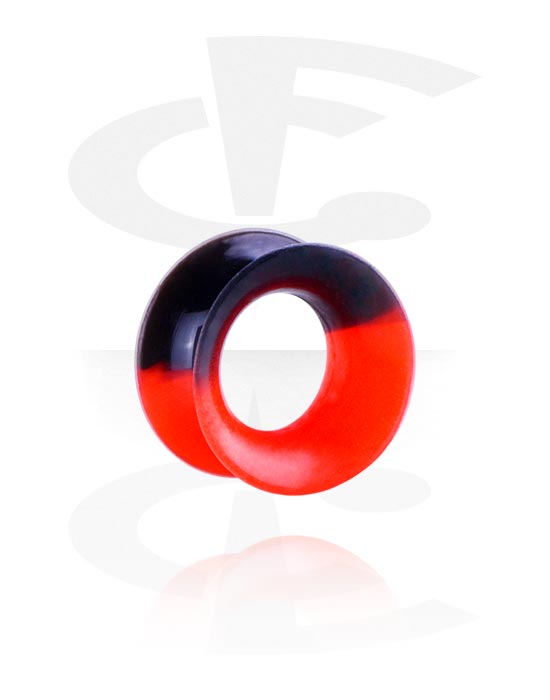 Tunnels & Plugs, Double flared tunnel (silicone, various colours) with marble design, Silicone