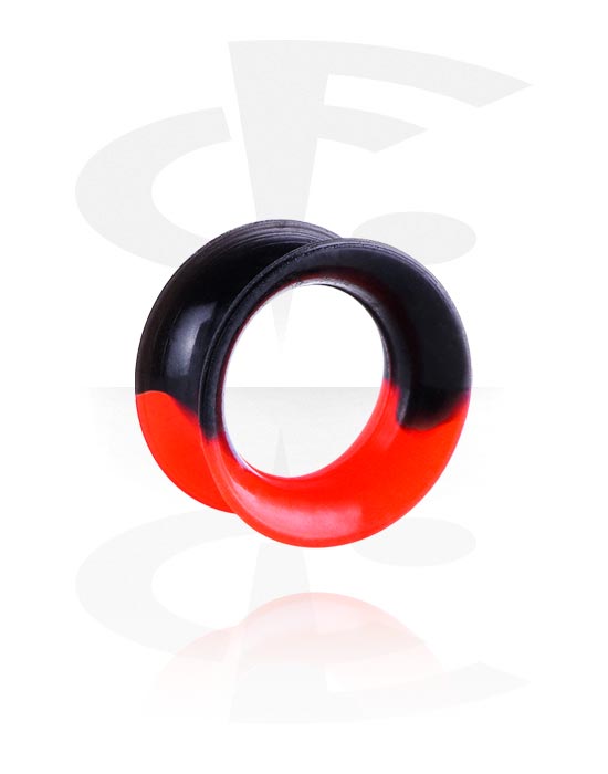 Tunnel & Plug, Double flared tunnel (silicone, vari colori) con design in marmo, Silicone