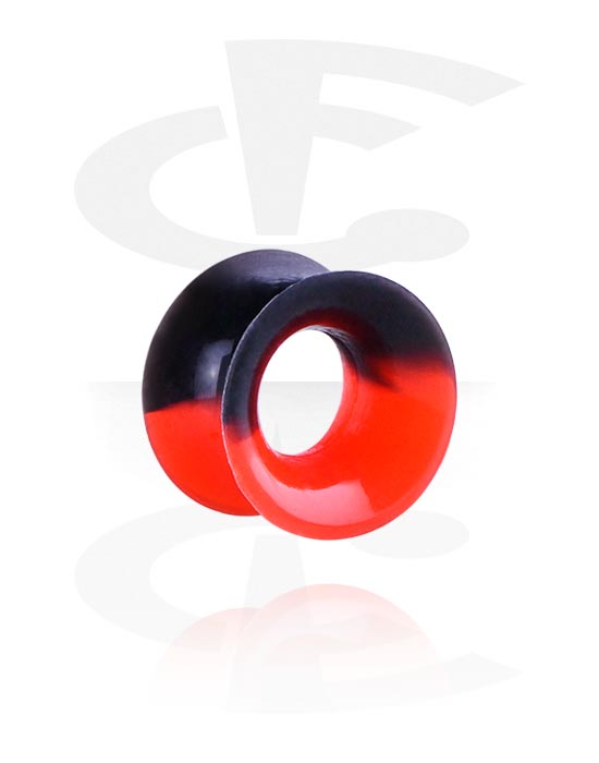 Túneis & Plugs, Double flared tunnel (silicone, várias cores) com design mármore, Silicone