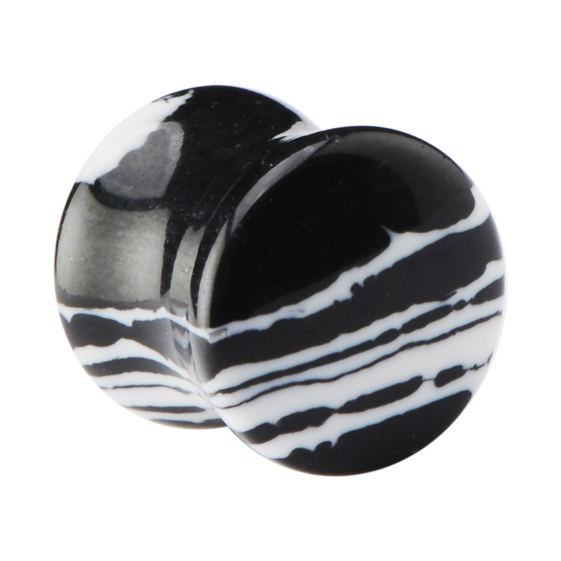 Double Flared Plug met zebraprint Synthetische steen Tunnels & Plugs