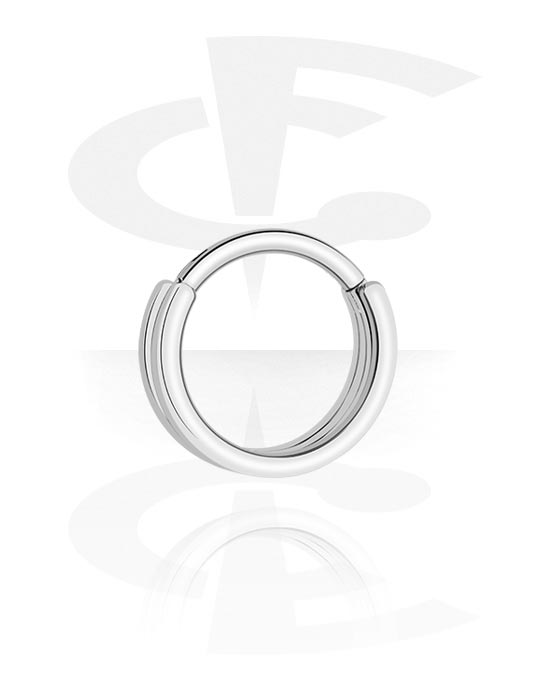 Piercing Rings, Piercing clicker (titanium, silver, shiny finish), Titanium