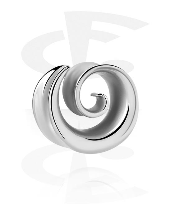 Tunnels & Plugs, Double flared tunnel (surgical steel, silver, shiny finish), Stainless Steel 316L