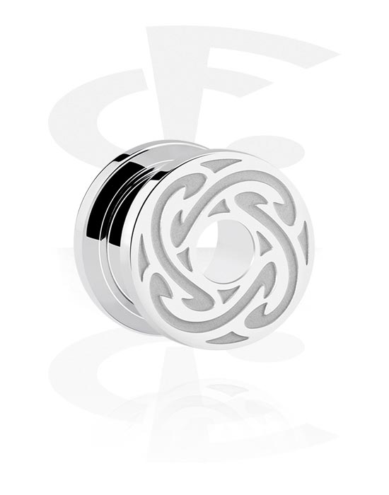 Tunnels & Plugs, Screw-on tunnel (steel, silver, shiny finish), Stainless Steel 316L