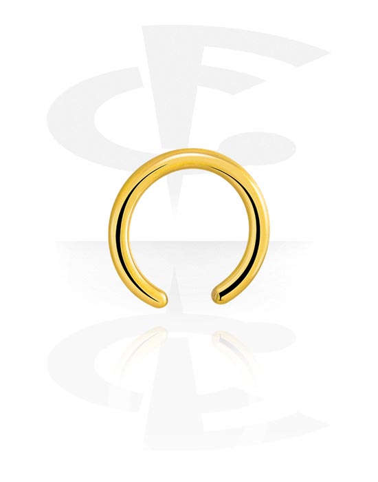 Palline, barrette e altro, Ball closure ring (acciaio chirurgico, oro, finitura lucida), Acciaio chirurgico 316L con placcatura in oro