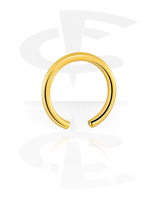 Bolas, barras & mais, Ball closure ring (aço cirúrgico, ouro, brilhante), Aço cirúrgico 316L banhado a ouro