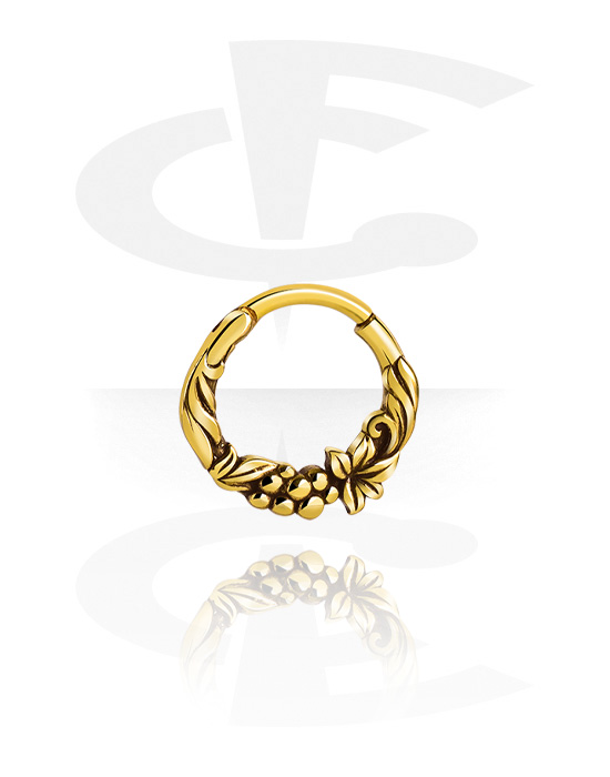 Piercing Rings, Piercing clicker (surgical steel, gold, shiny finish), Gold Plated Surgical Steel 316L