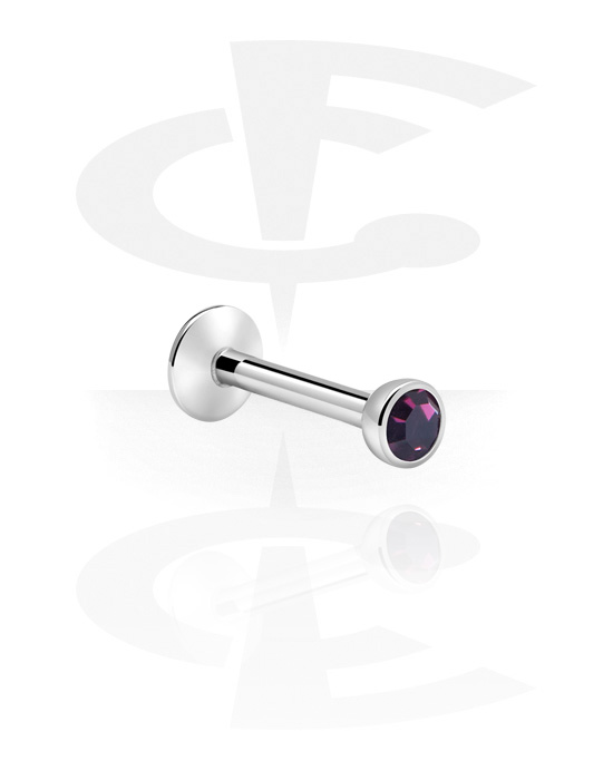 Labrets, Internally Threaded Labret with Jewelled Ball, Surgical Steel 316L