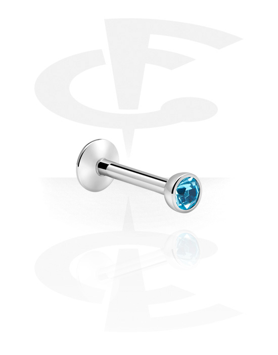 Labret, Labret con filettatura interna con pallina con brillantino, Acciaio chirurgico 316L