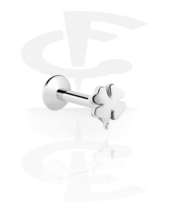 Labrets, Internally Threaded Labret with cloverleaf design, Surgical Steel 316L