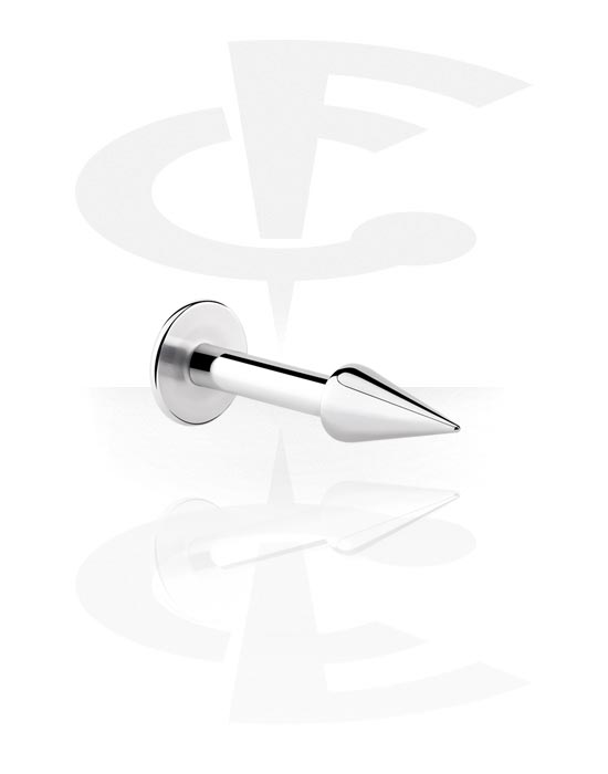 Labrets, Labret (surgical steel, silver, shiny finish) with cone, Surgical Steel 316L