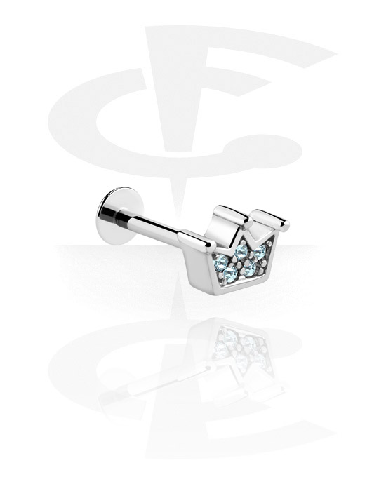 Labrets, Labret (acier chirurgical, argent, finition brillante), Acier chirurgical 316L