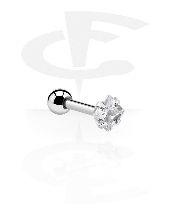 Helix & Tragus, Piercing para el tragus con piedra brillante, Acero quirúrgico 316L