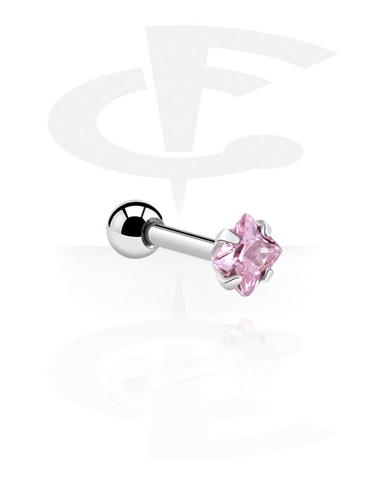 Helix & Tragus, Tragus Piercing with crystal stone, Surgical Steel 316L