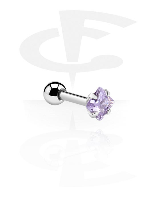 Helix & Tragus, Tragus Piercing with crystal stone, Surgical Steel 316L