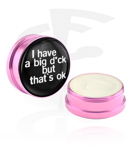 Aftercare, Plejende creme og deodorant til piercinger med Tekst: "I have a big d*ck", Aluminiumsbeholder