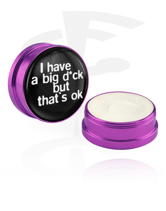 Limpieza y cuidado, Crema reparadora e hidratante para piercings con escrita "I have a big d*ck", Envase de aluminio