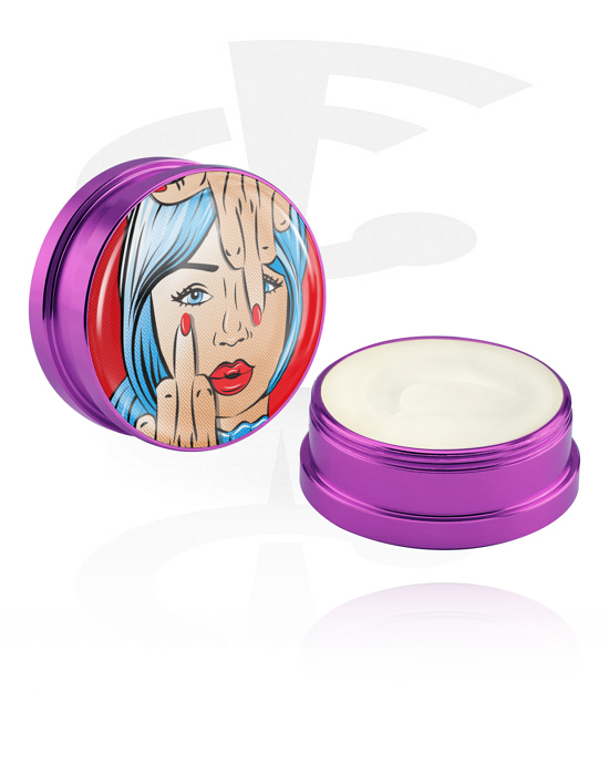 Pulizia e cura, Crema balsamo e deodorante per piercing con design cartoon " ragazza birichina", Contenitore in alluminio