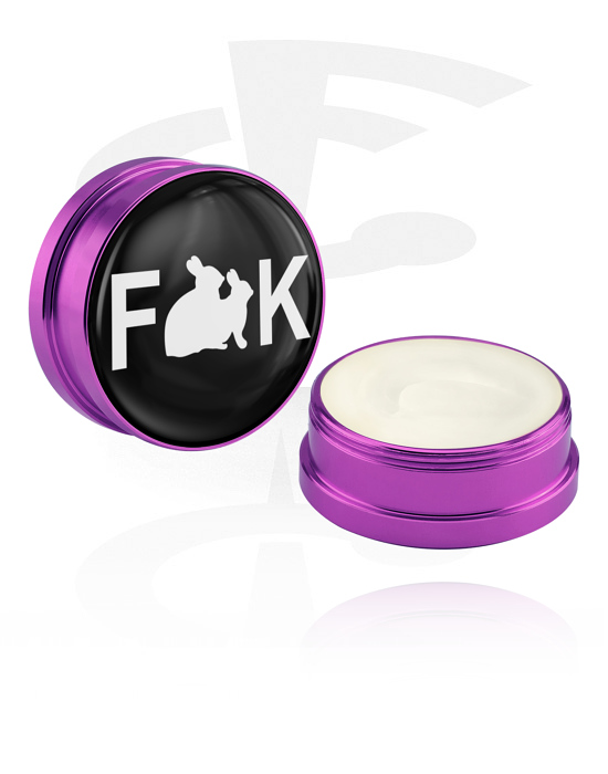 Reiniging en verzorging, Conditioning creme en deodorant voor piercings met konijn-motief, Aluminium container