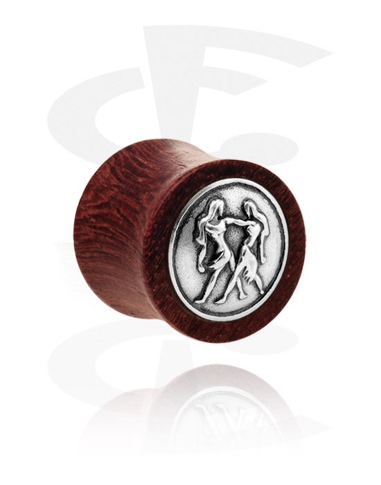 Alagutak és dugók, Double Flared Plug with Steel Inlay, Wood