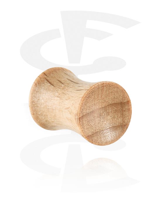 Tunnels & Plugs, Double flared plug (wood) with concave front, Wood