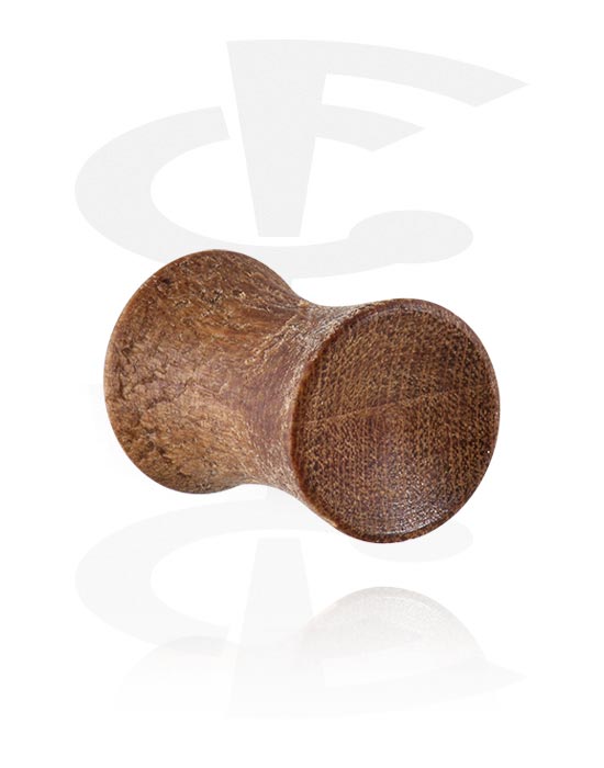 Tunnels & Plugs, Double flared plug (wood) with concave front, Wood