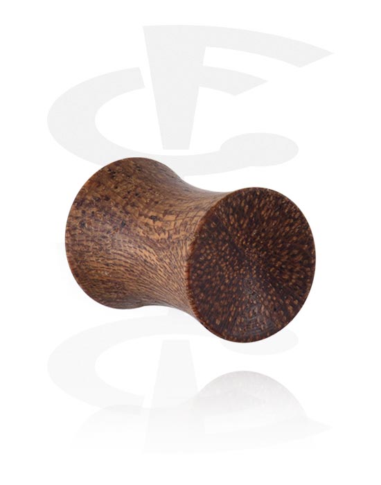 Tunnels & Plugs, Double flared plug (wood) with concave front, Wood