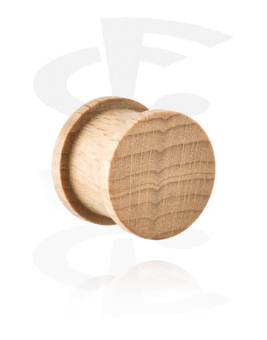 Tunnels & Plugs, Ribbed plug (wood), Wood