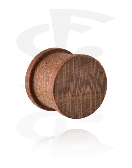 Tunnels & Plugs, Ribbed plug (wood), Wood