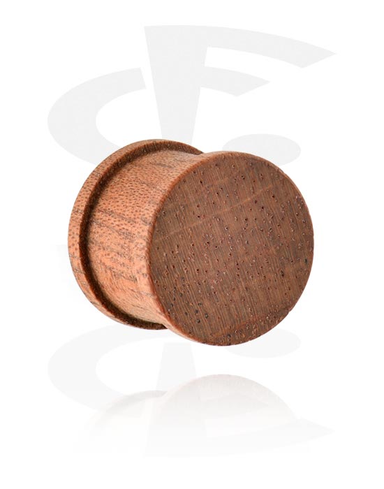 Tunnels & Plugs, Ribbed plug (wood), Wood