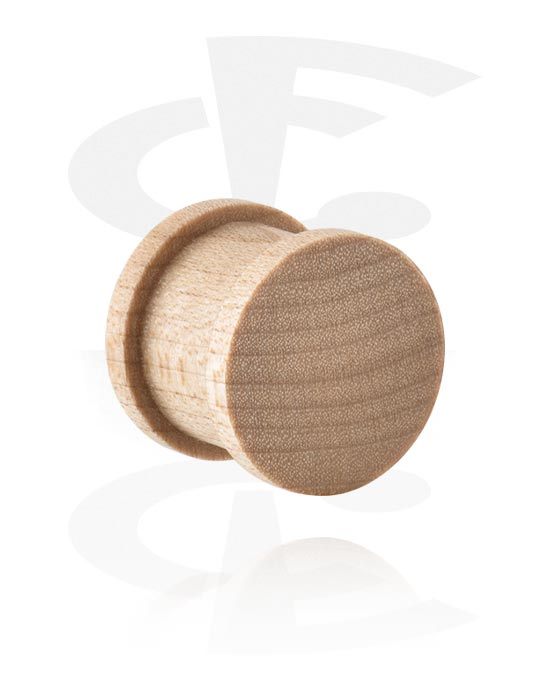 Tunnels & Plugs, Ribbed plug (wood), Wood