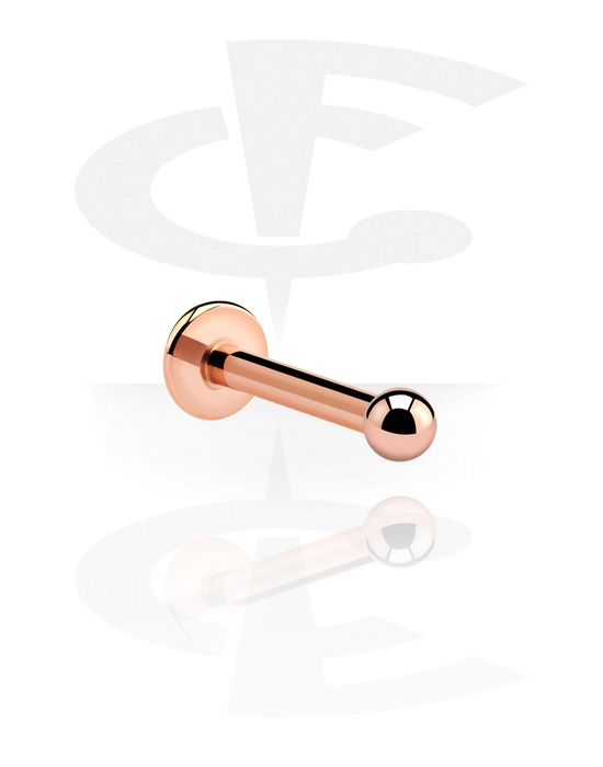 Labrets, Labret (surgical steel, rose gold, shiny finish) avec boule, Acier chirurgical 316L ,  Plaqué or rose